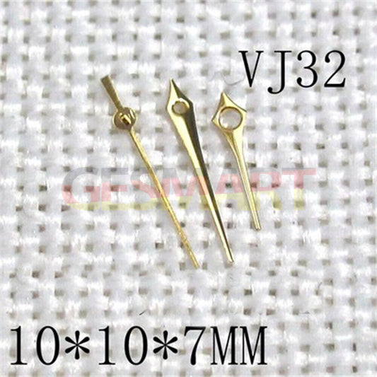 Aiguilles de montre en forme de flèche dorée 10 x 10 x 7 mm pour mouvement Hattori Epson VJ32