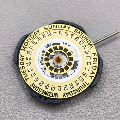 Japan Hattori Epson TMI VX44 VX44E Quartz Movement Golden Dial Date@3