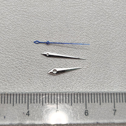 2 Sets Silver+Black Rhombus Tail No Lume Watch Hands for NH35/36 NH38 NH72 NH70