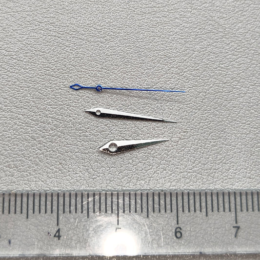 2 Sets Silver+Black Rhombus Tail No Lume Watch Hands for NH35/36 NH38 NH72 NH70