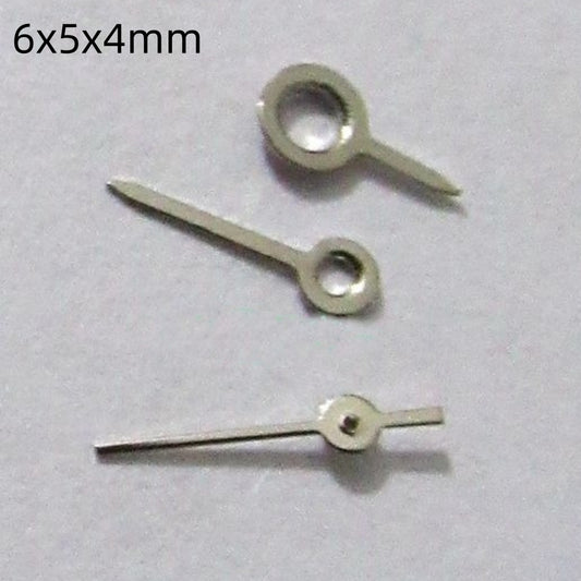 6mm silver painted watch hands set for Miyota 2035 2115 movements, precise accessory.