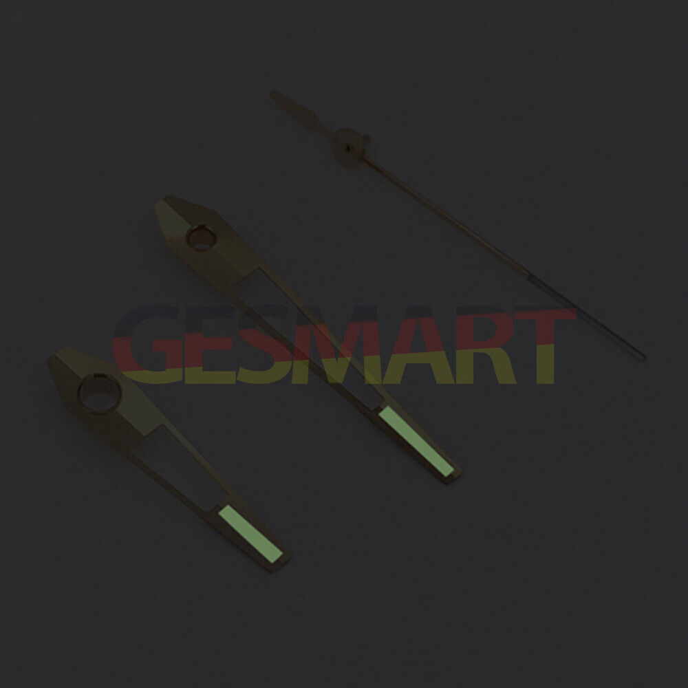 Green luminous rose gold watch hands compatible with Asian 8215/2813 and Miyota 8N24 movements.