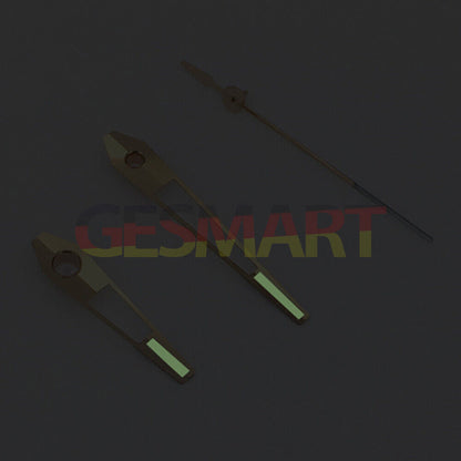 Green luminous rose gold watch hands compatible with Asian 8215/2813 and Miyota 8N24 movements.