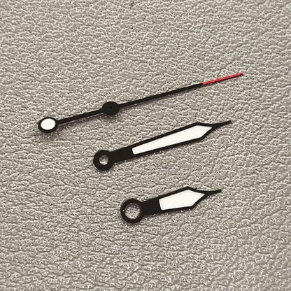 2 Sets NH35 Black Red Pilot Pointer Watch Hands with Green Luminous for NH35 NH36