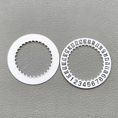2 PIECES White Date Disk Wheel Date Wheel Fit for NH35 NH36 Movement Date@6