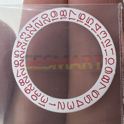 Red font date disk wheel with white background for NH36 NH35 movement, date at 3 o?clock position, 3.8mm crown spacing.