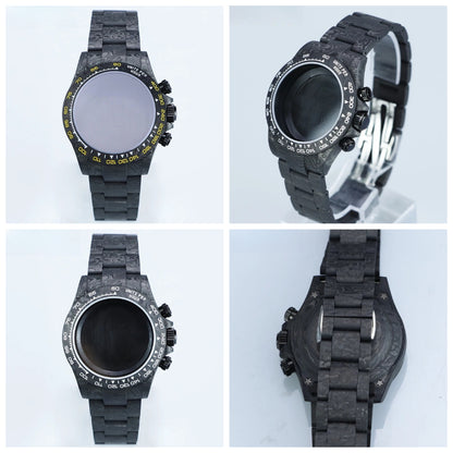 Carbon Fiber Case 38mm Yellow Text Carbon Fiber Bezel, Sapphire Crystal, 3ATM