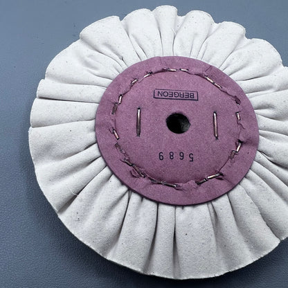 Swiss Bergeon 5689 polishing wheel in unbleached cotton for watch accessory maintenance