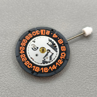 Swiss ISA 2330 Quartz Movement 3 Hands Orange Font Date@3