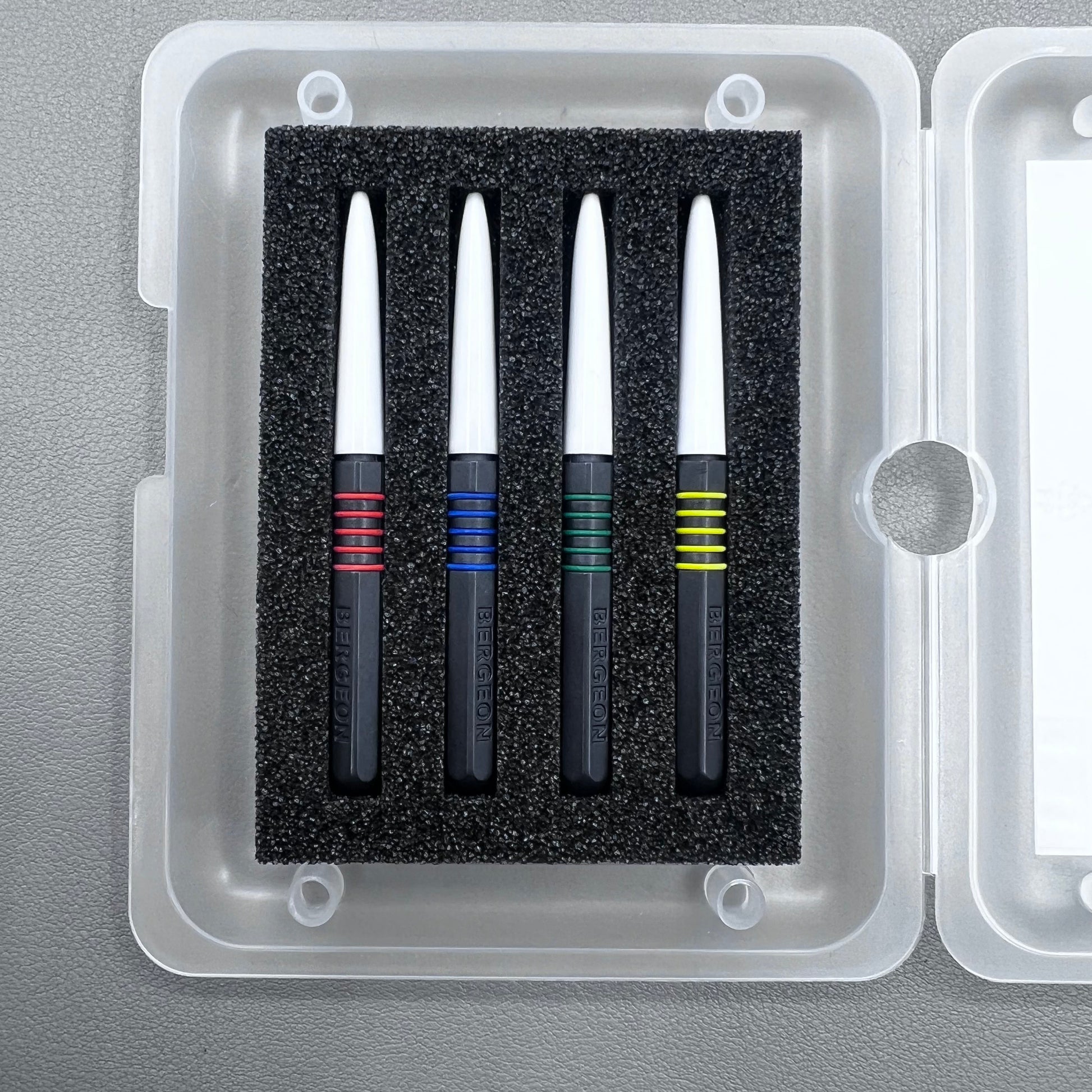 Swiss Bergeon 7013-4 metal dip oiler for precise watch oiling and lubrication in watch repair.