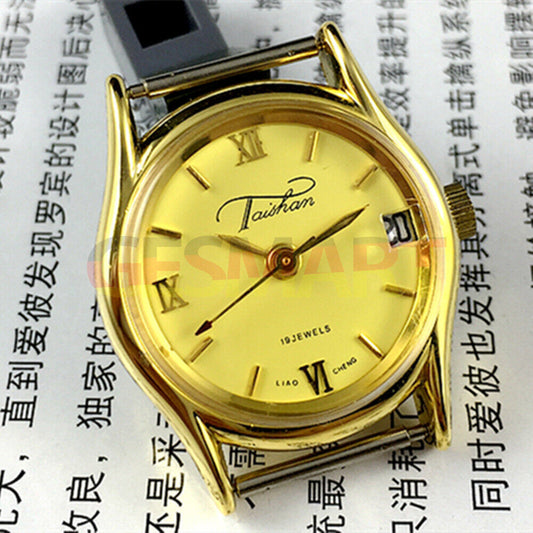 TAISHAN 26mm manual mechanical lady watch with 19 jewels, Roman numerals, and single calendar display.