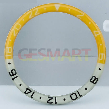 Blue luminous 38mm resin and aluminum alloy bezel for SKX007 SKX011 watches, durable and stylish accessory.