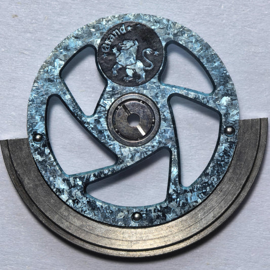 Sky Blue Titanium rotor with natural ice crystal veins for NH35 NH36 watch movements.