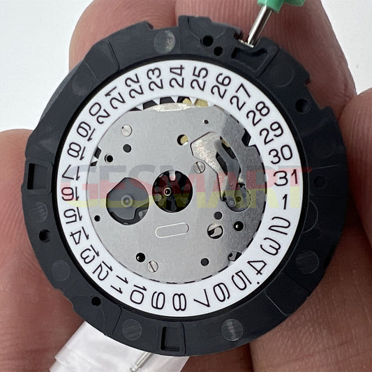 Japan Miyota OS20 quartz watch movement with date display at 3/6, precision timing for watchmakers