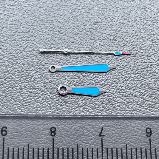 Blue 9.3*13.3*14.3mm Watch Hands Set For 8215 8200 2813 Movement