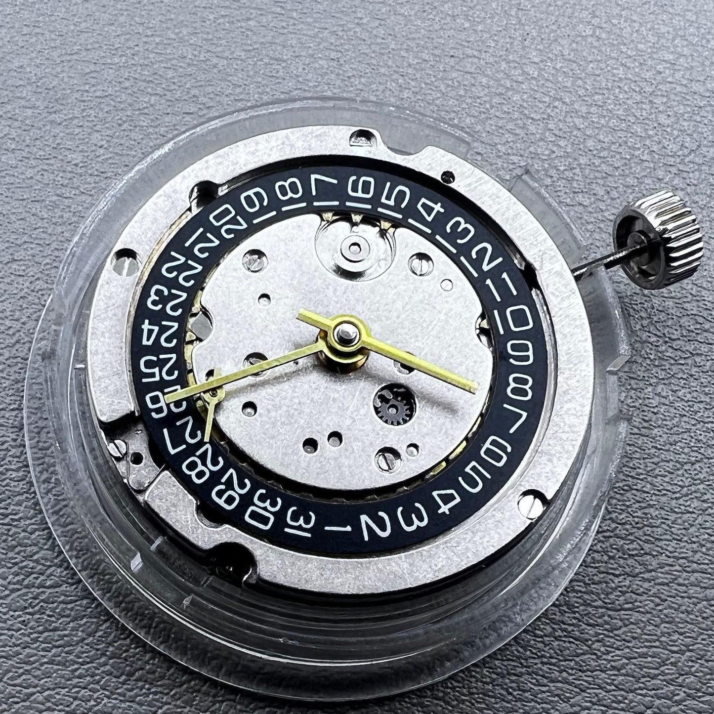 Seagull ST2557 GMT watch accessory with mechanical movement and black small second disk at 9 o'clock.