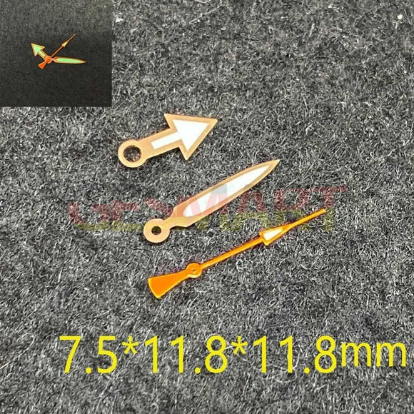 Green Luminous Golden Trim 3 Hands Watch Hands for NH35/NH36/4R36 SK007 Movement