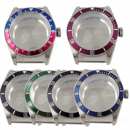 40mm Bliger Solid Steel Sapphire Glass Watch Case Fit For NH35 NH36 Black Bay