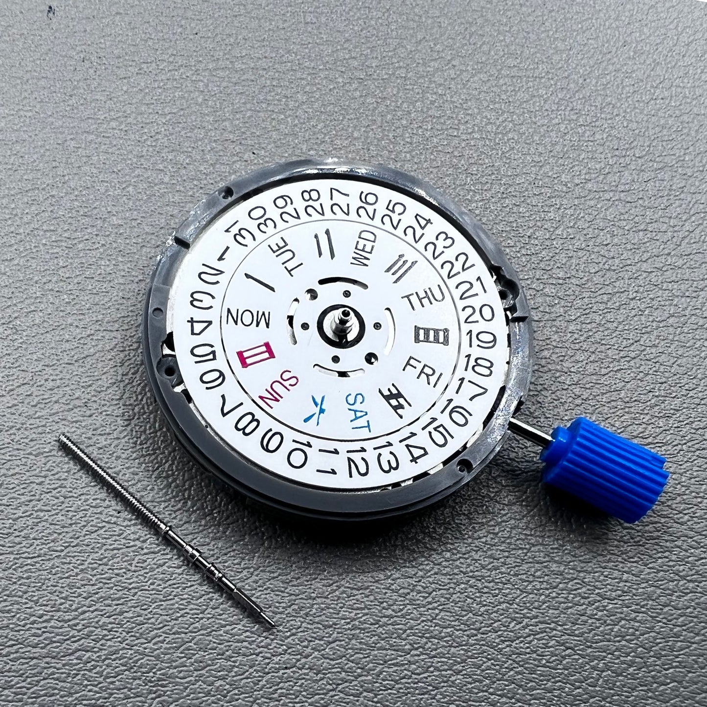 Seiko NH36A Movement White Disk Chinese+English Font Week Crown@3.8