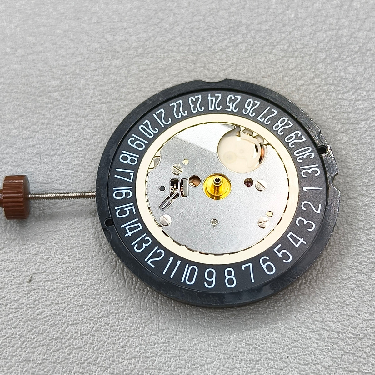 Swiss Ronda 515 Quartz Movement 3 Hands Black Disk Single Calendar@6