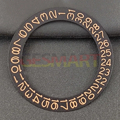 Close-up of orange date disk for NH35 NH36 watch movement, ideal for precise timekeeping upgrades.