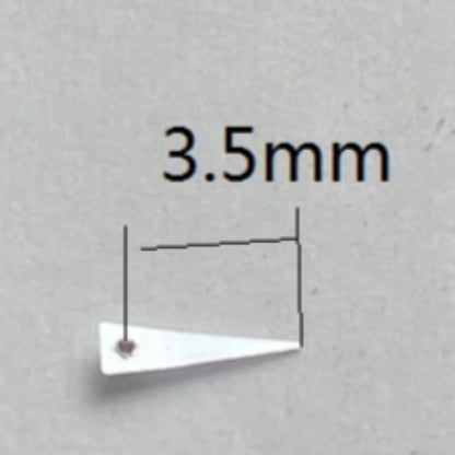 Set of 3 silver triangle small second hands for Miyota JS15 quartz watch movements.