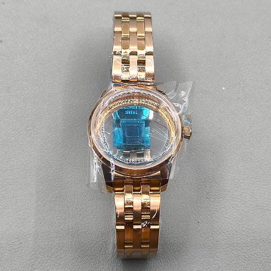 33mm Rose Gold Watch Case Strap for NH35 NH36 316L Steel Case Watchband