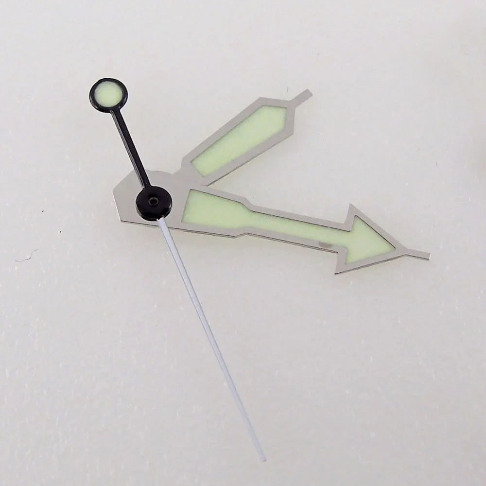Green luminous watch hands set, compatible with NH35 NH36 7s36 7s25 7s35 6r15 movements.
