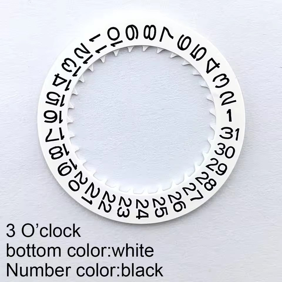 Black Font White Date Disk Wheel Date Wheel for NH35 NH36 Movement Date At 3