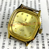 33mm Kongque China Made Manual Mechanical Watch 17 Jews Golden Dial Square Case