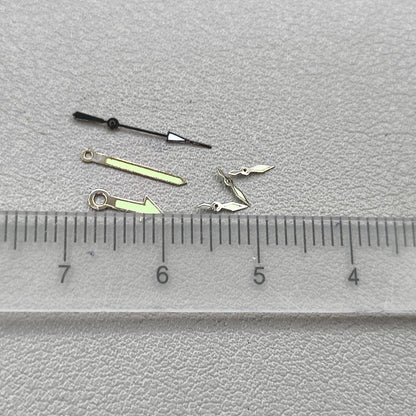 2 Sets/Pack Silver+black Trim Green Lume Watch Hands for Miyota OS10 OS20 OS30