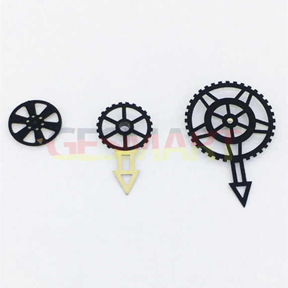 NO Luminous 3 Hands Gear Type Yellow Second Watch Hands for Miyota 82S7 Movement