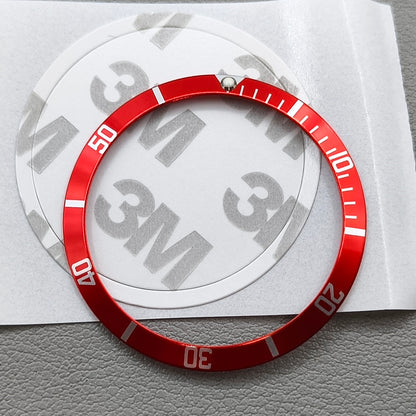 36.5*30.8mm Orange Watch Bezel Vintage Aluminum Alloy Slope Green Luminous