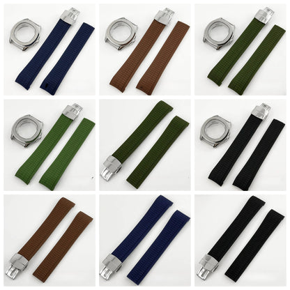40mm Nautilus Rubber Strap Sapphire Glass Watch Case for NH34/35 NH36 NH38 4R35
