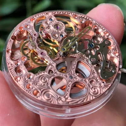 Rose Golden  Hollow Seagull ST3600 Mechanical Movement Replacement of ETA6497