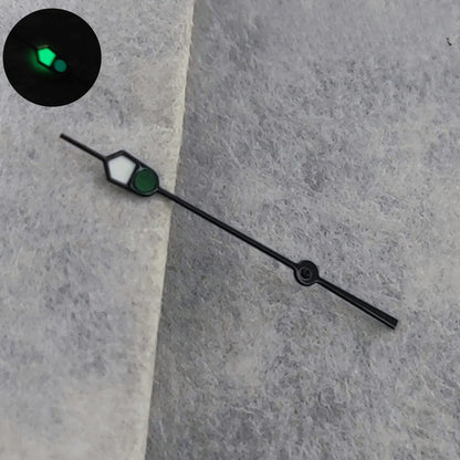 Watch Hands Silver Black For NH35 NH36 7S26 7S36 4R35 4R36 C3 Green Luminous