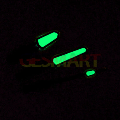 Fashion Candy green luminous watch hands with colored trim, compatible with NH35/NH36/4R/7S movements.