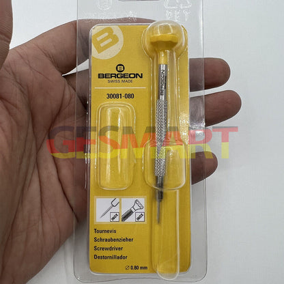 Bergeon 30081-080 ergonomic �0.80 mm screwdriver for precise watch repair tasks