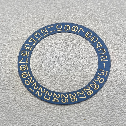 Yellow Font Denim Blue Background Flaxen Disk Date Wheel for Miyota NH35 NH36