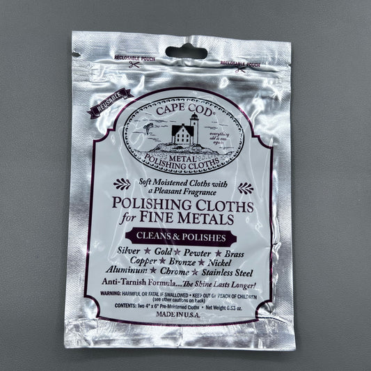 Cape Cod Fine Metal Polishing Cloths Polishes Cleans Jewellery Watches