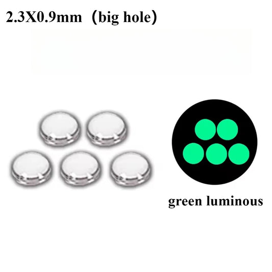 1. Set of 5 green luminous Submariner bezel pearl beads for watch customization.  