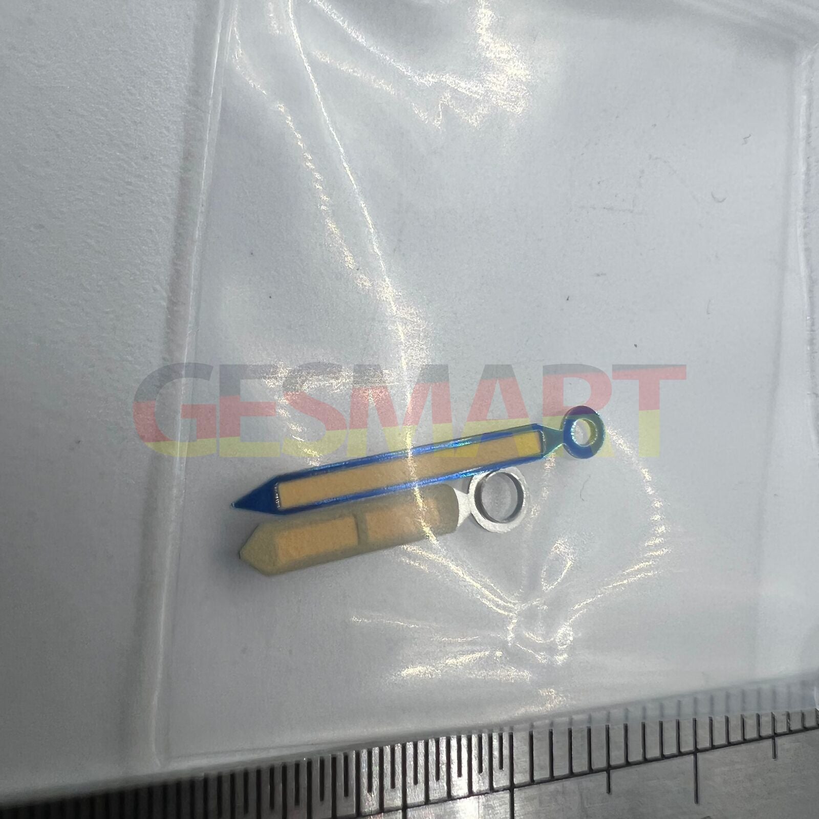 Green luminous watch hands with blue trim for ST3600 mechanical movement, ideal for vintage watches.