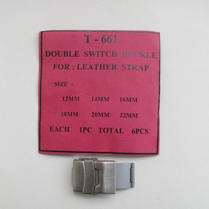 Lot de 6 boucles de montre à double interrupteur T661, 12 à 22 mm, pour bracelet en cuir