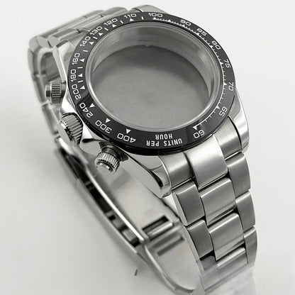 Daytona 40mm Sapphire Glass Watch Case Ceramic Bezel Men's for VK63 VK63A VK64