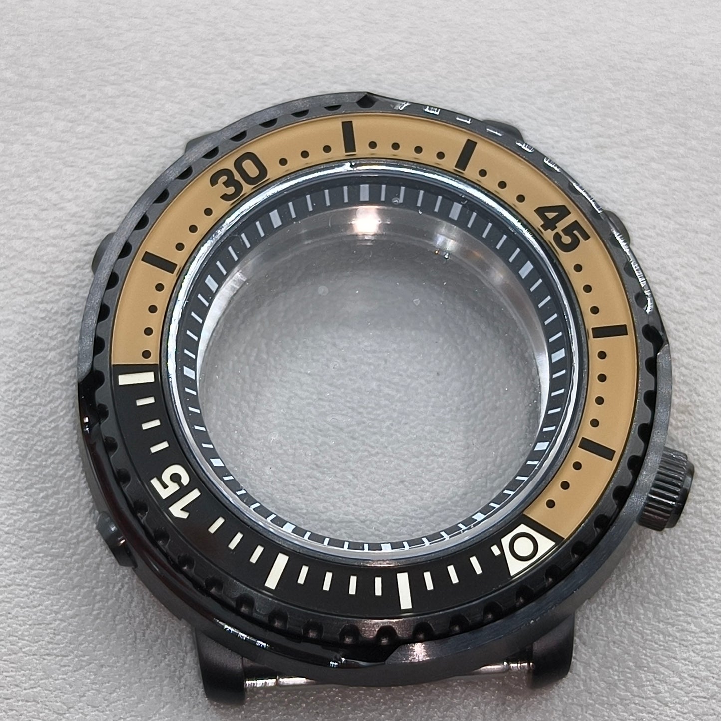 43mm Watch Case Sapphire Fit NH35/36/38 4R36 For Mod Mini Tuna Canned C3 Bezel