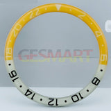 38mm Light Orange/Yellow Resin+Alloy Blue Lume Watch Bezel for SKX007 SKX011