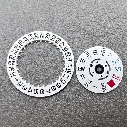 White date disk and week wheel with Roman/English font for NH36 movement, Crown@3.0