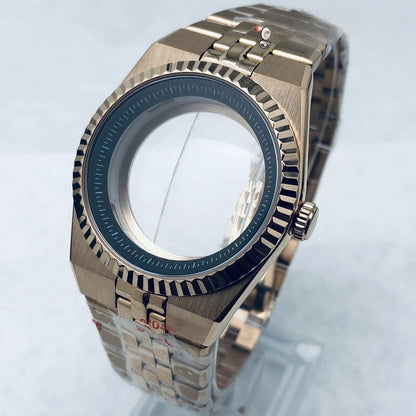 904L Stainless Steel 40mm Land-Dwellwe Watch Case+Strap Sapphire Glass for NH35