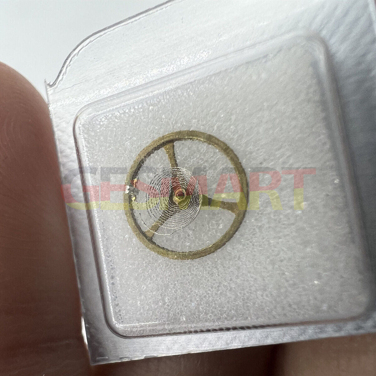 Golden balance wheel with hairspring for Movement 2189 watch repair, precise fit spare part for accurate timekeeping.