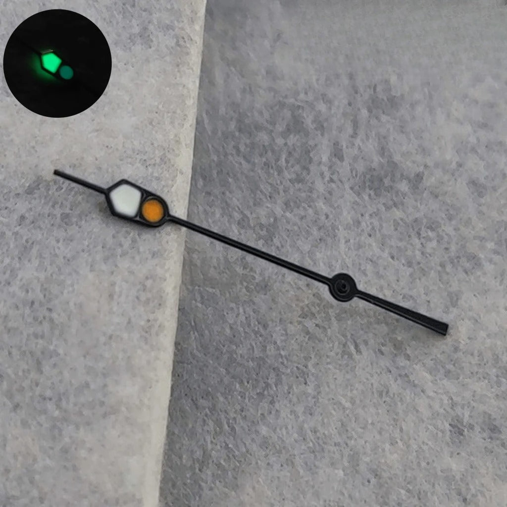 13mm Silver Black For NH35 NH36 7S26 7S36 4R35 4R36 Watches  C3 Green Luminous